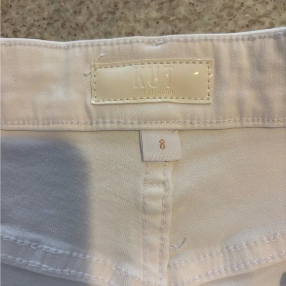 Kut from the Kloth White Frayed Jean Shorts - Picture 2 of 3